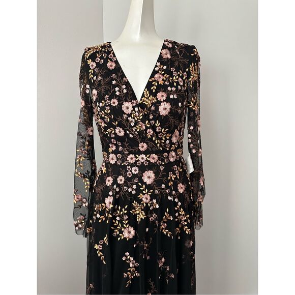 MAC DUGGAL FLORAL EMBROIDERED A-LINE COCKTAIL DRESS - Picture 4 of 10